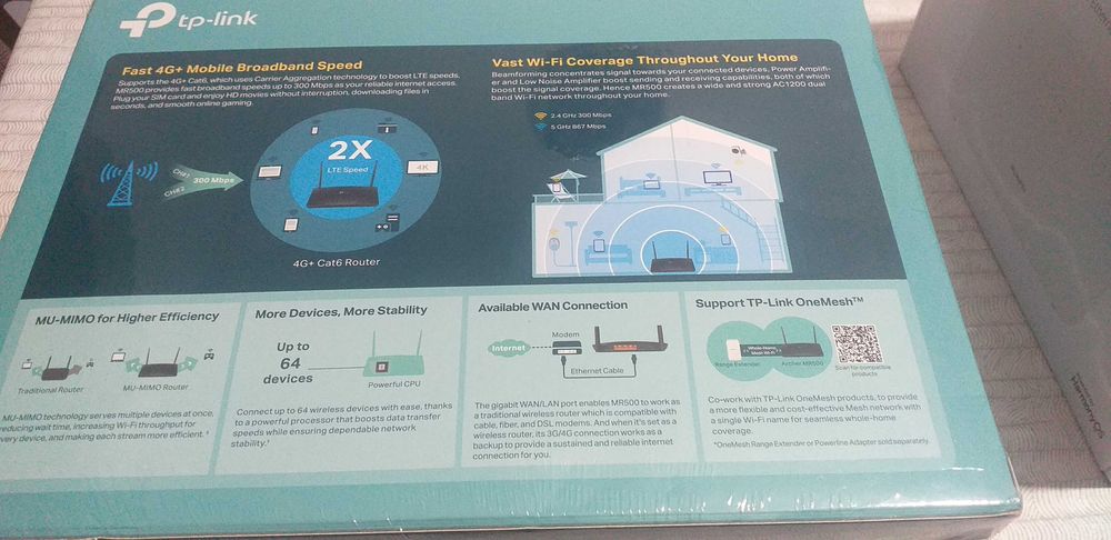 Router Archer MR500 4G plus Cat6 Dual Band SIGILAT