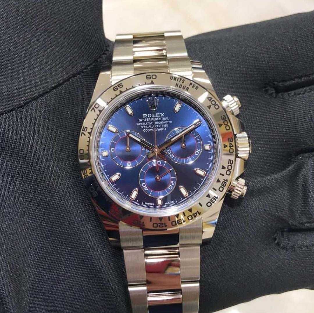 Часовници Rolex Daytona сребристо-синьо