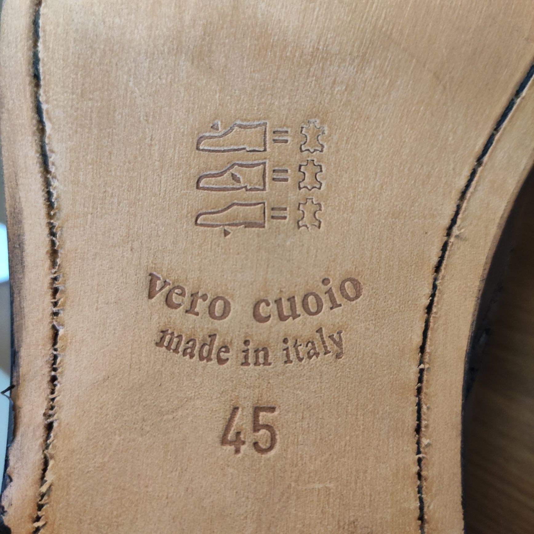 Мъжки луксозни обувки Италия 42 и 45 "VERO CUOIO"