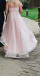 Rochie ocazie roz tul asimetrica