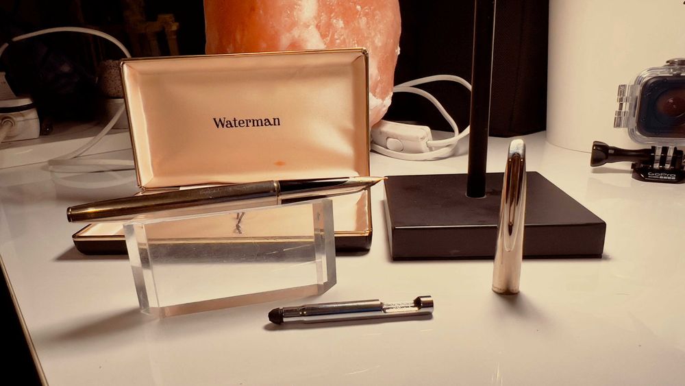 Stilou Waterman C/F peniță de aur 18K