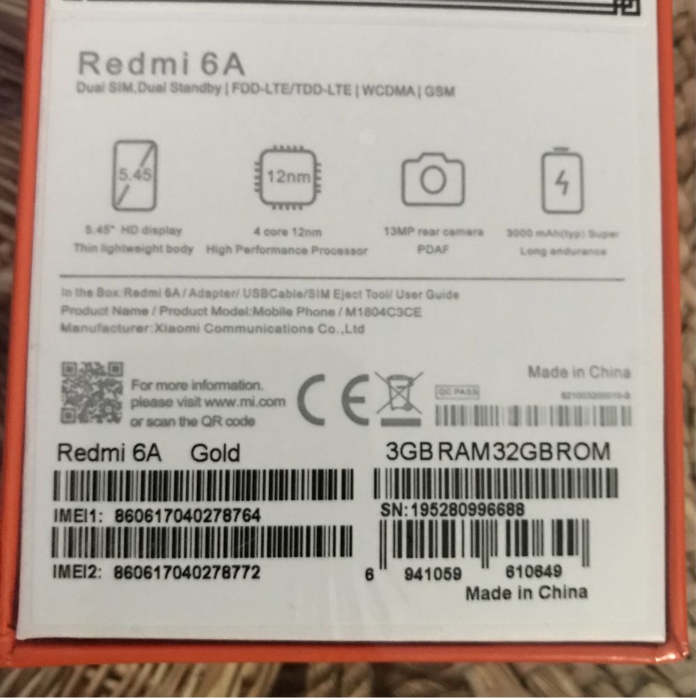 Telefon Xiaomi redmi 6a-3g-32 gb display 5,5