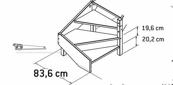 Turnanta dreapta scara lemn brad 80 cm