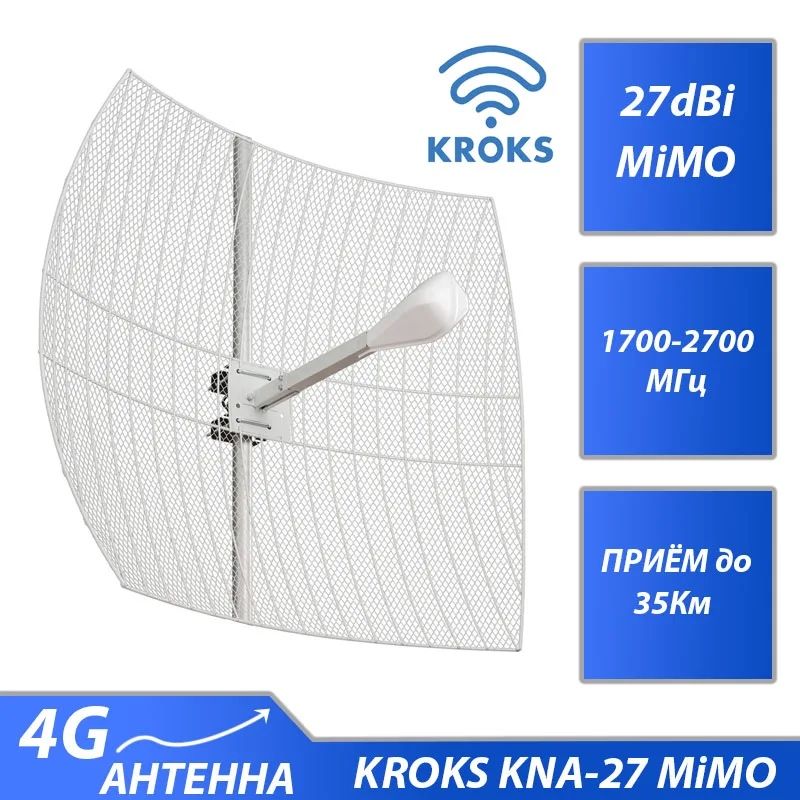 Антенна kroks KNA27-1700/2700 параболическая MIMO