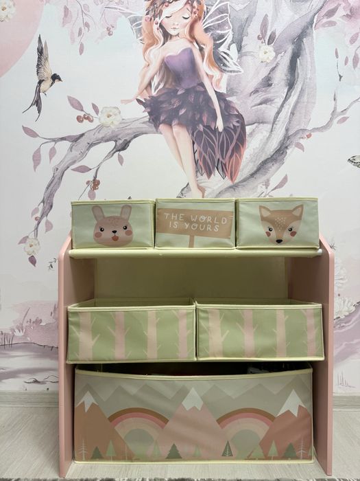 Dulap textil U-Grow Pink Forest – pastel + puzzle cadou