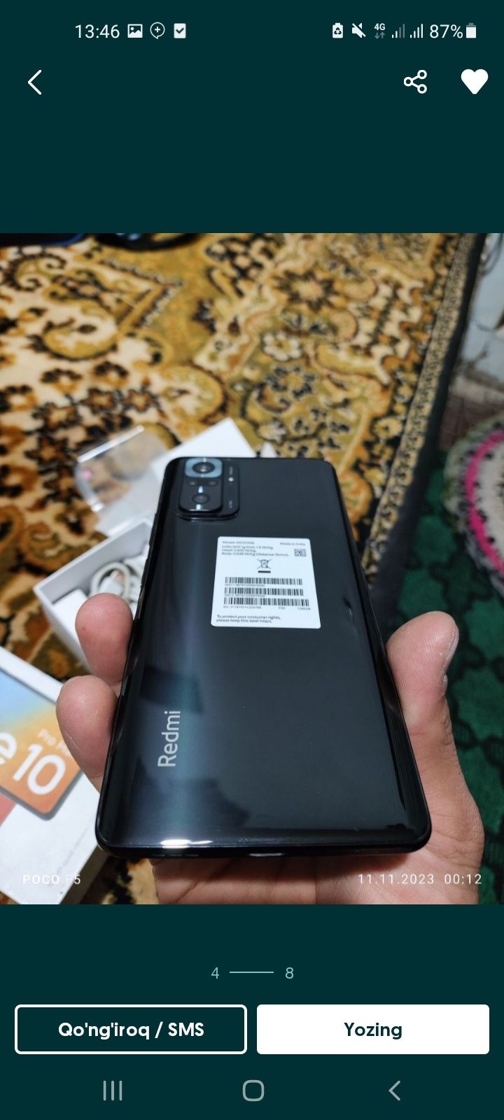 Redmi not 10 pro max sotiladi