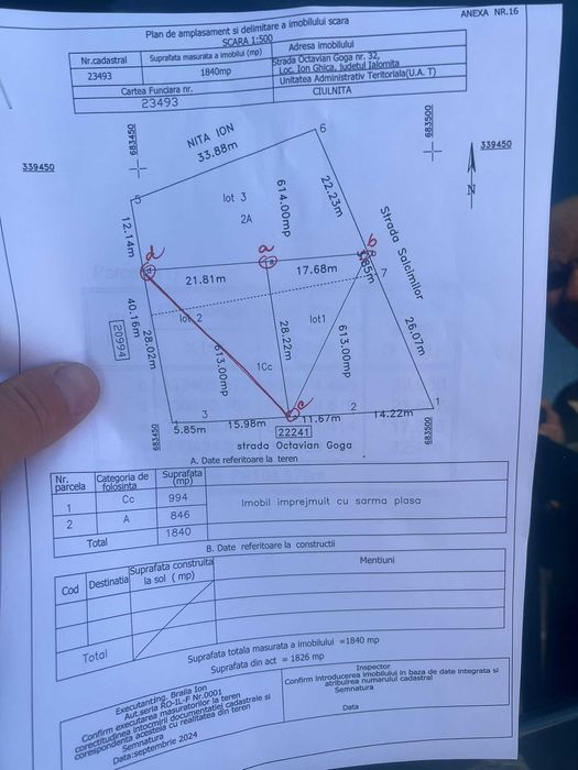 Teren intravilan in comuna Ciulnita jud Ialomita