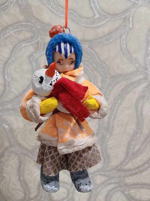 Ватная елочная игрушка