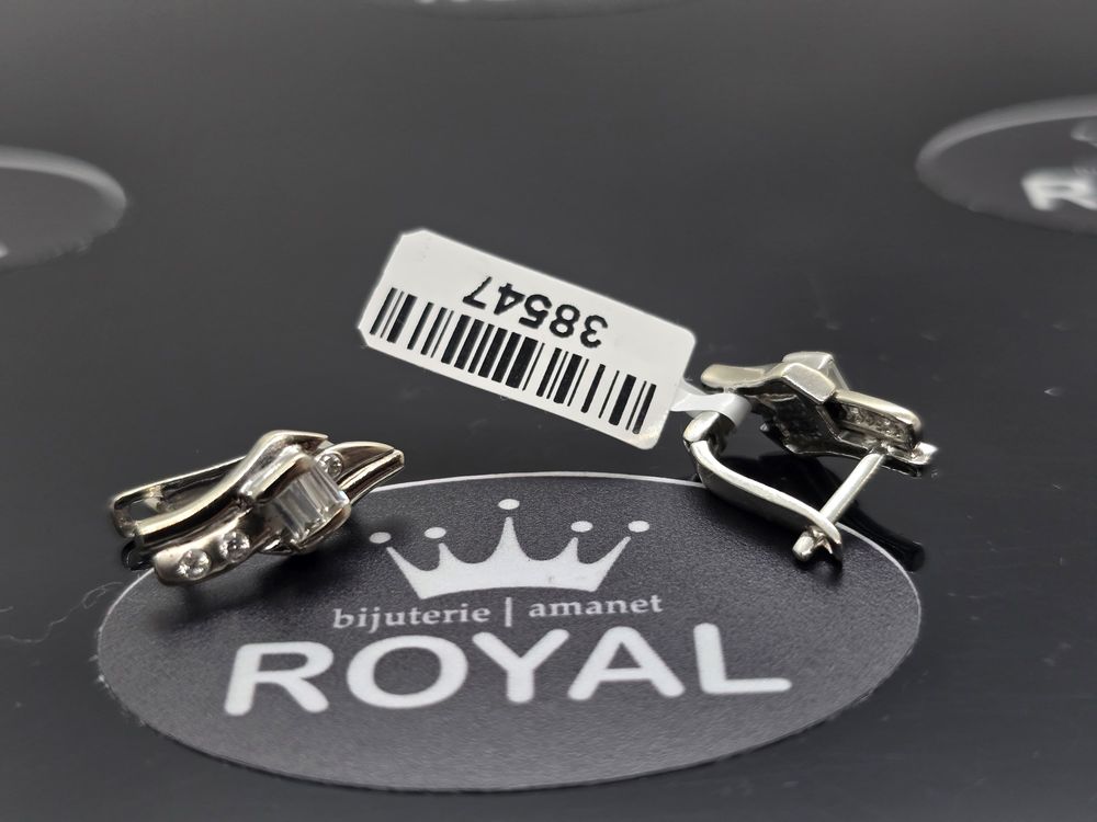 Bijuteria Royal: Cercei aur alb 14k/4.79 gr