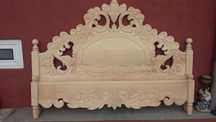 Pat dormitor sculptat alb perlat