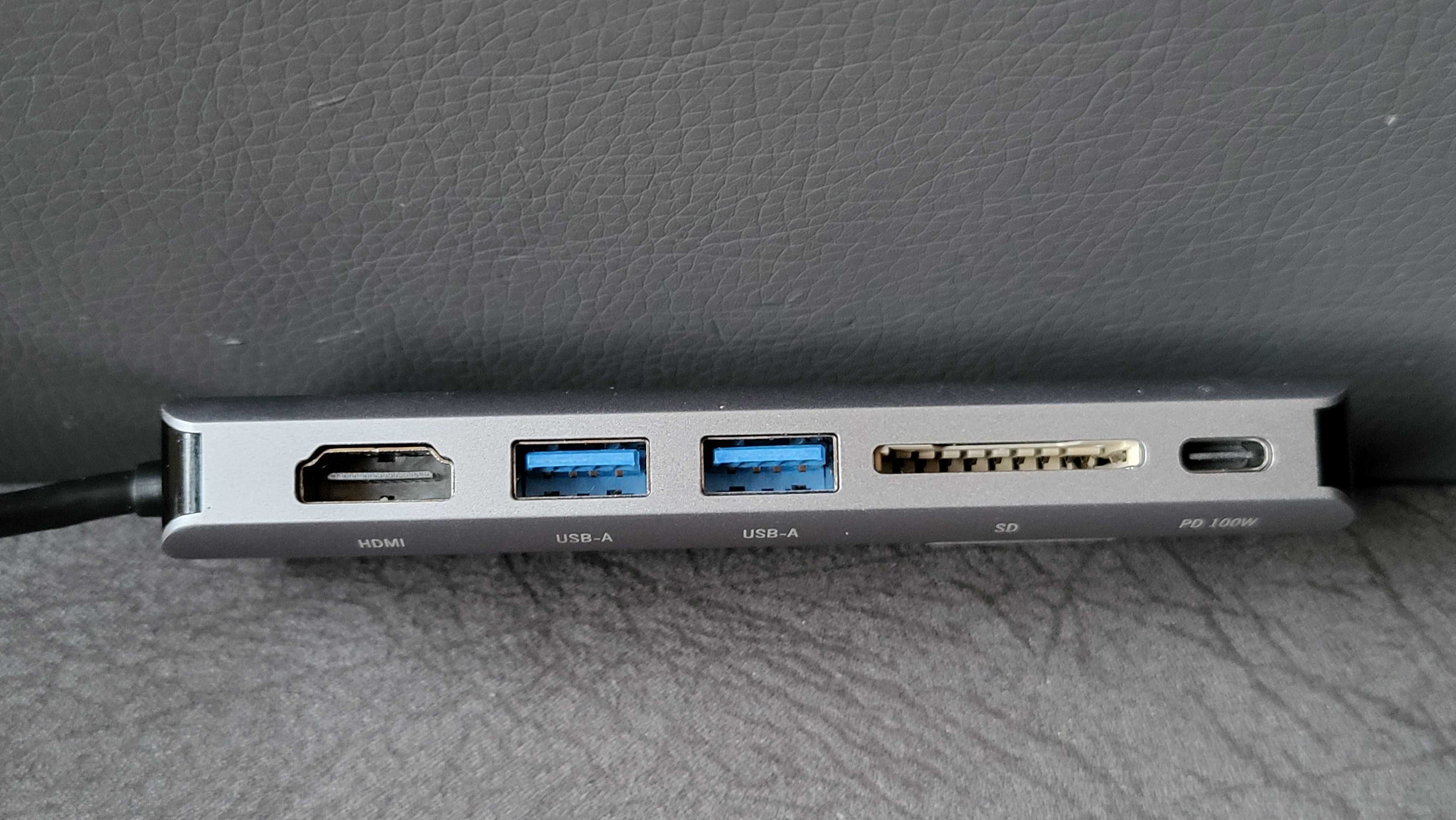 Adaptor USB-C DELTACO USB-C, HDMI, 2 x USB-A, 1xRJ45, slot SD, UHD