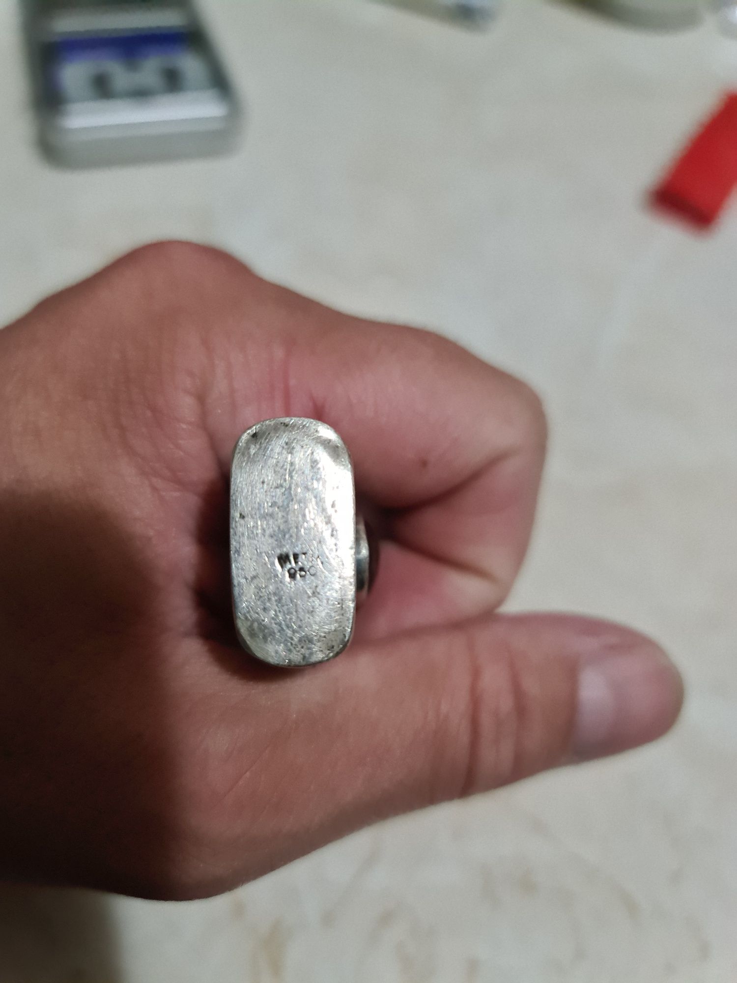 Superba carcasa etui bricheta argint 950 piatra carneol stare buna