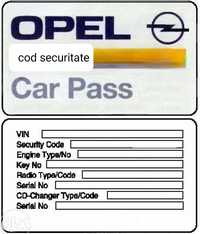 extragere cod securitate opel