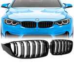 Grile duble BMW Seria 4, F32 F33 F36 F83 F82, 2013-2018 - Negru Lucios