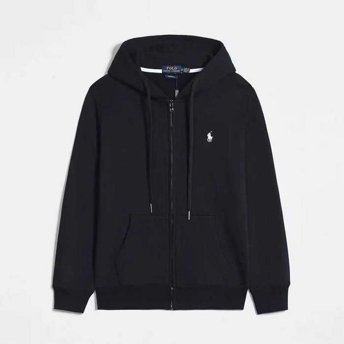 Polo Ralph Lauren, Суитшърт с качулка, цип и джобове, Черен, M