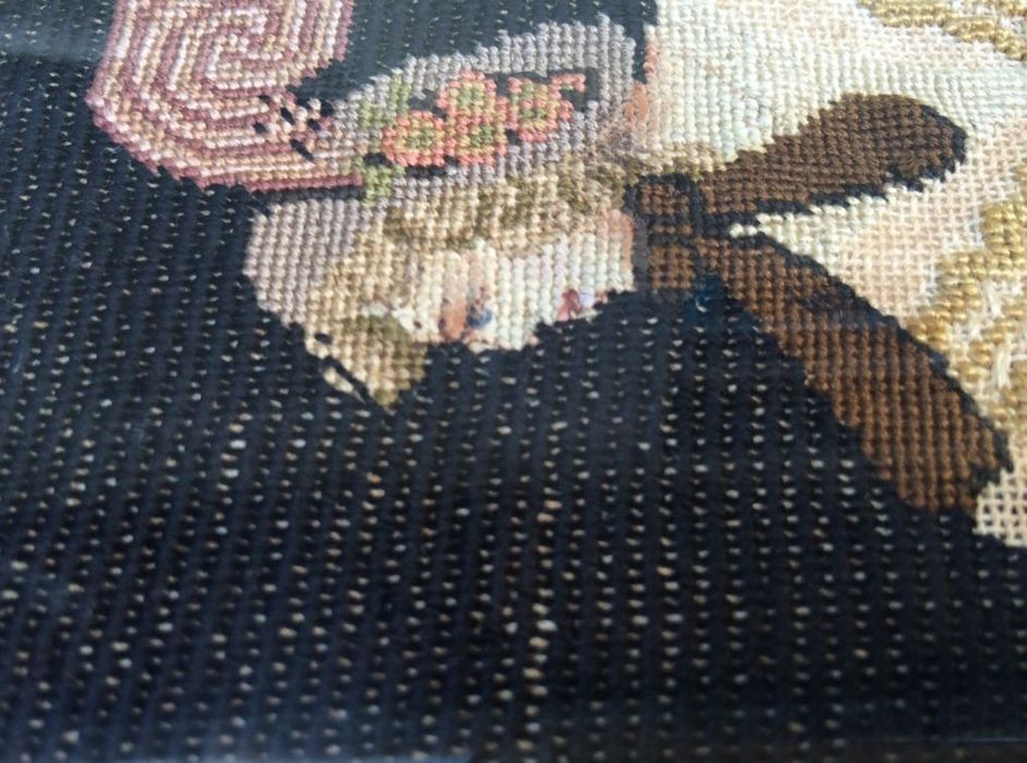 Tablou Goblen CONTESA Unicat Perioda Victoriana Lucrat Manual Pas Mic