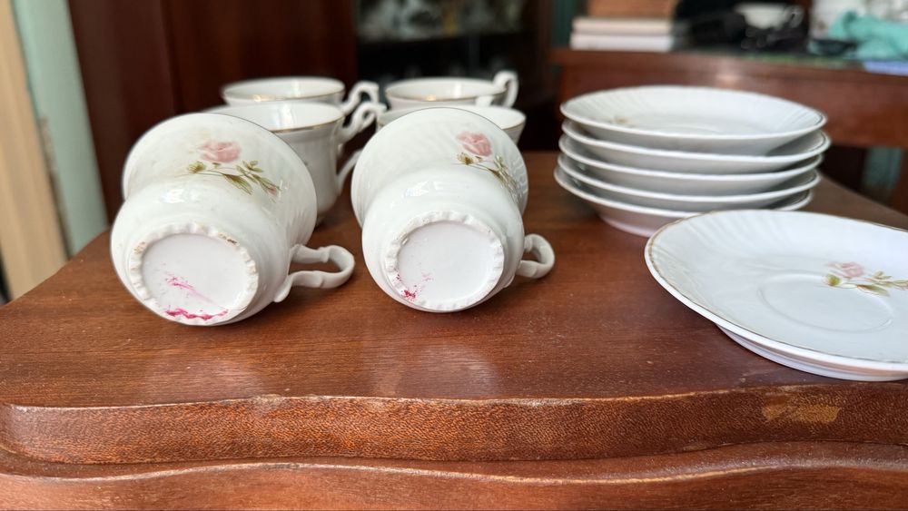 Set cesti  cu farfurii portelan vintage
