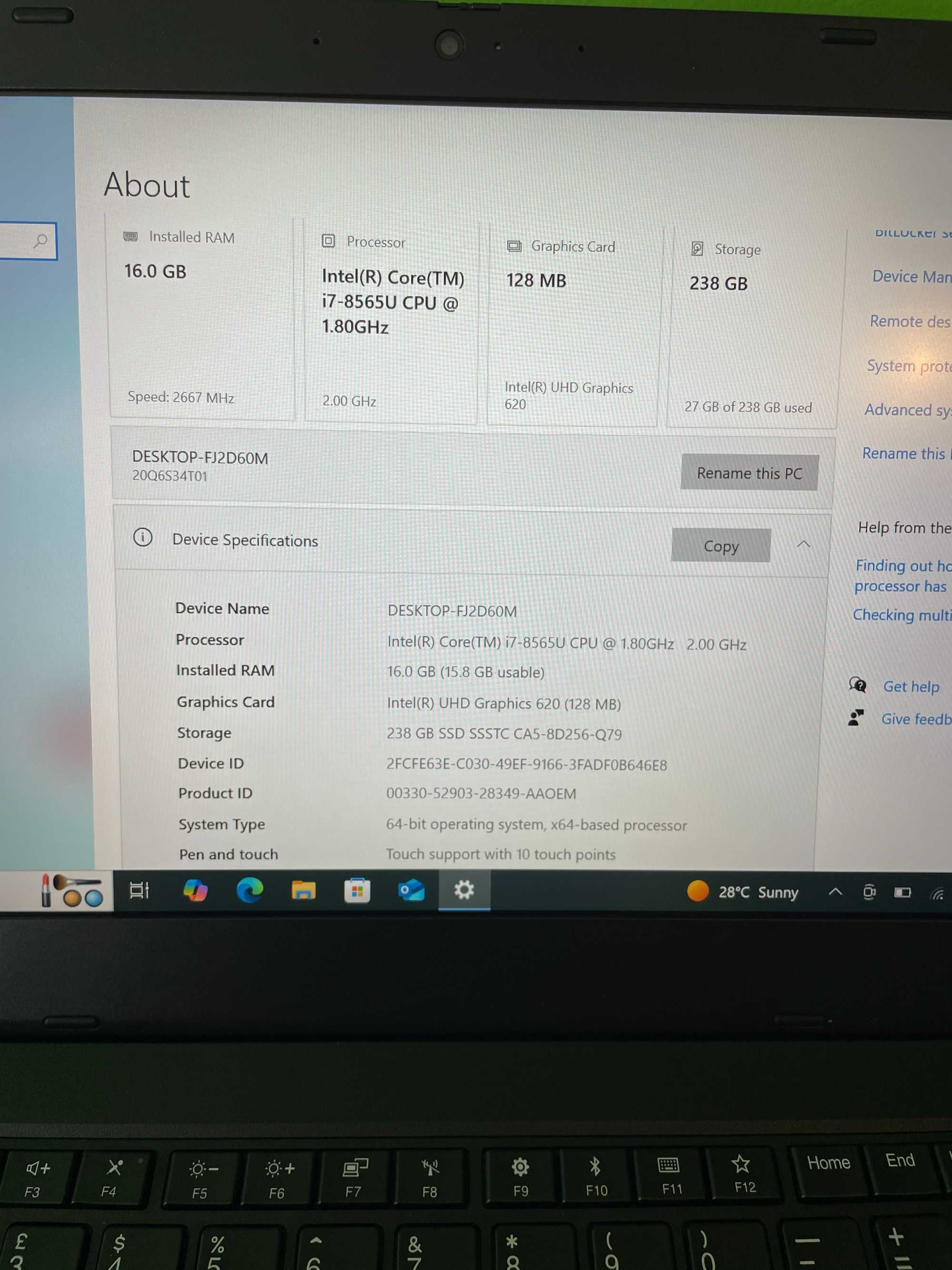 Lenovo ThinkPad L490 - Touchscreen, i7-8565U, 16GB RAM, 256GB NVMe