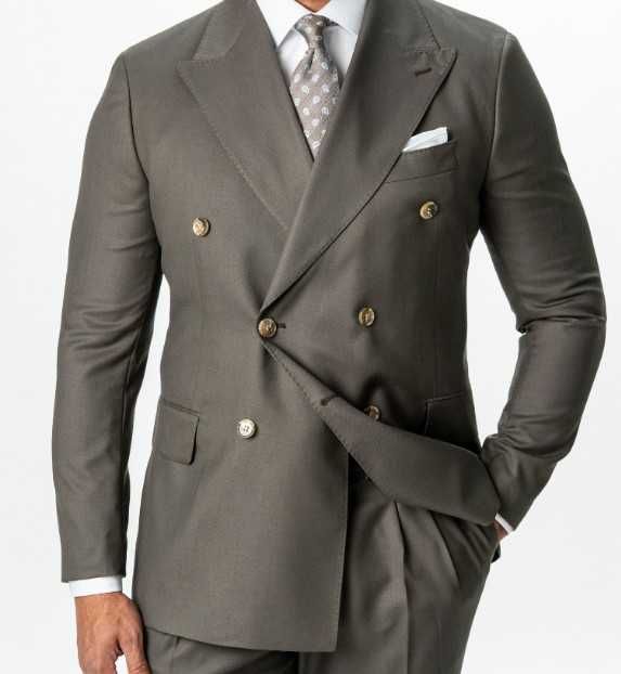 Costum Barbati Maro 100% Lana Fratelli Tallia di Delfino + Mocasini