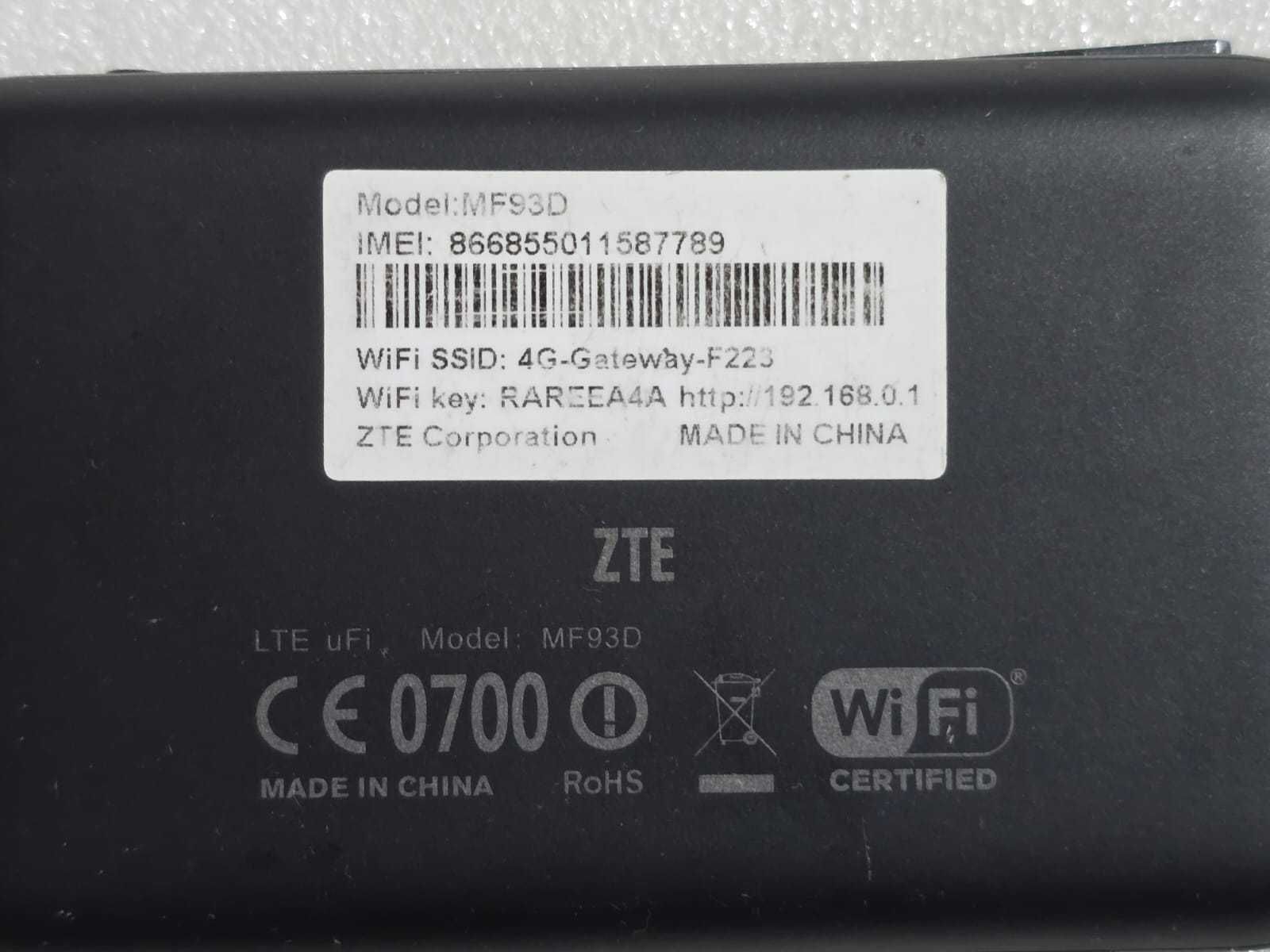 Router modem ZTE MF93D 4G LTE Mobile Pocket WiFi Router - necodat