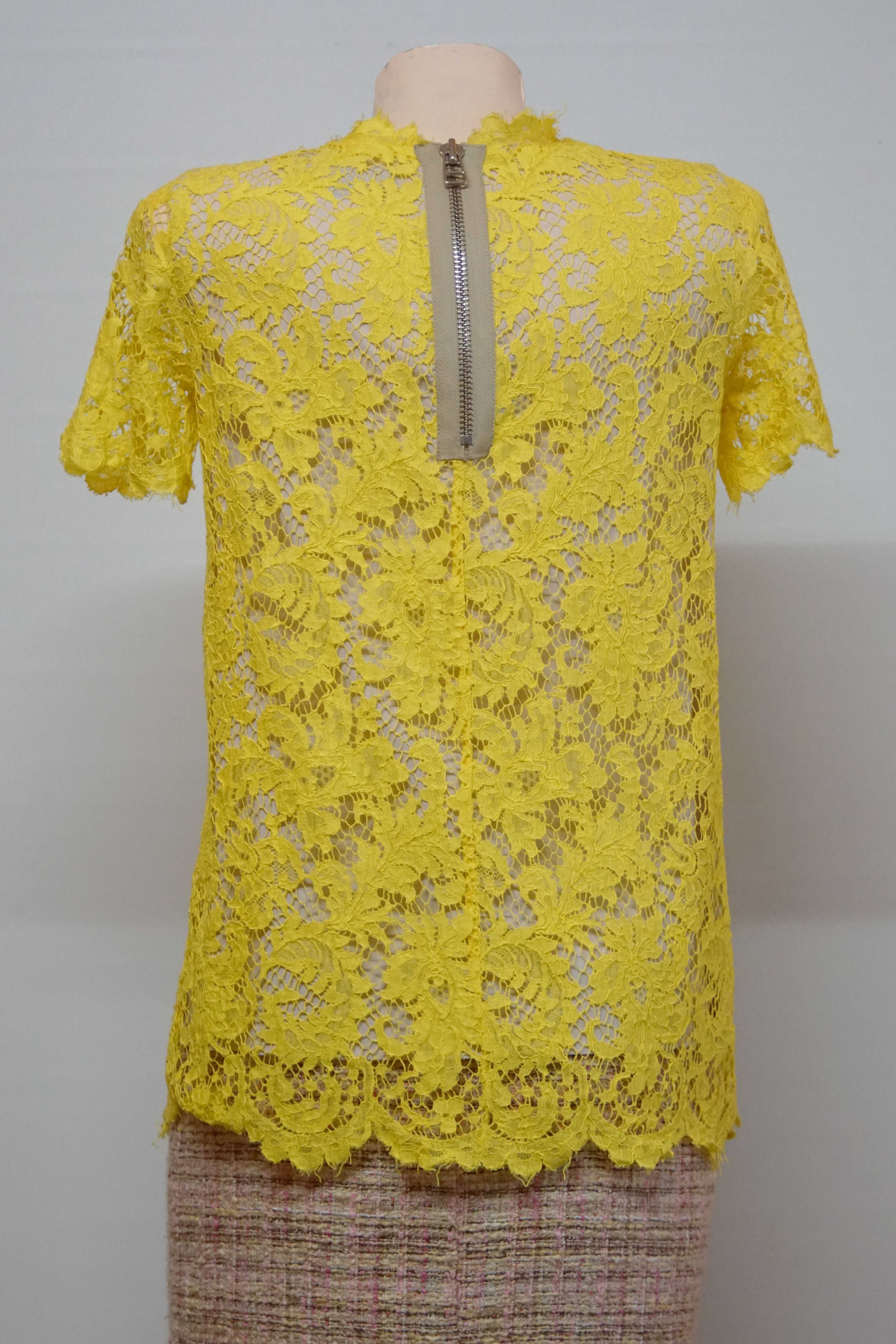 Top dantela SLYO1O galben marimea  36