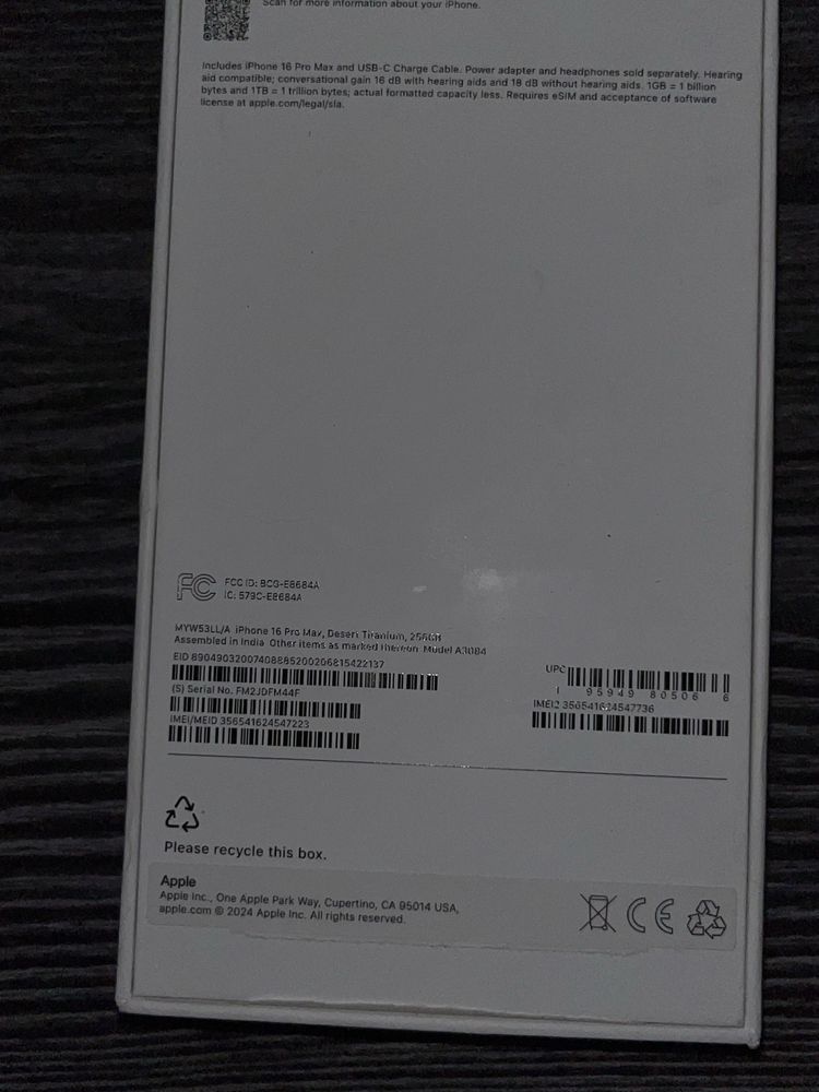 iPhone 16 pro max 256 гб