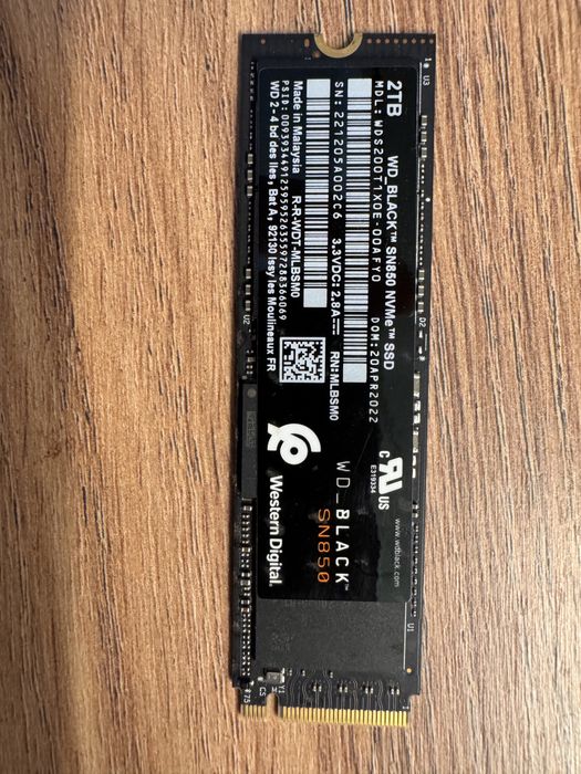 (SSD) WD Black SN850, 2TB, NVME™,