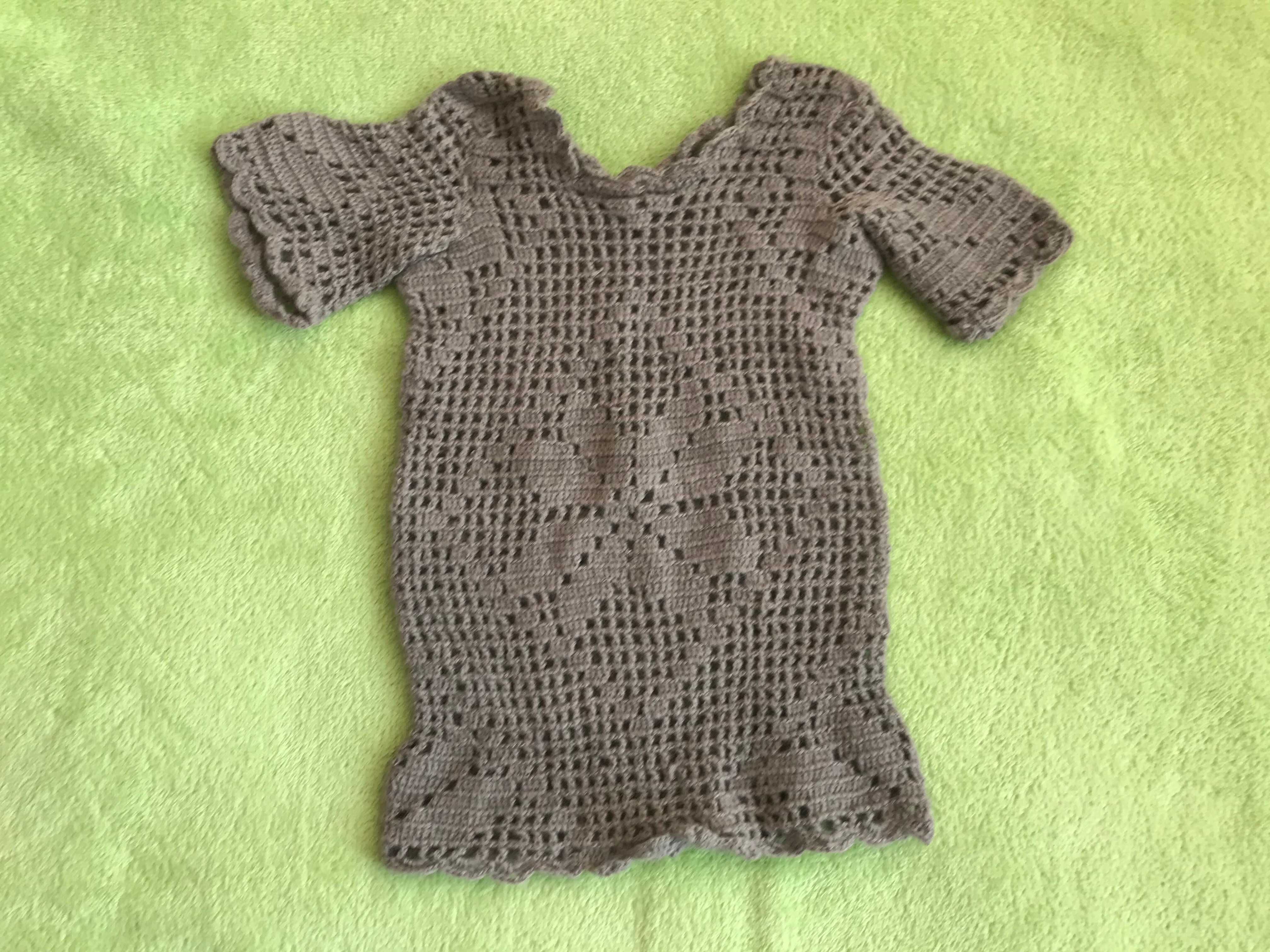 Нова Плетена Бебешка Блуза Терлички Комплекти Рокля Туника