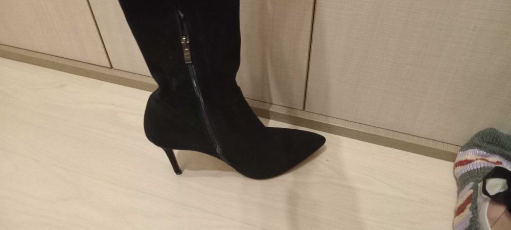 Дамски ботуши над коляно 9UK 42EU 10см ток