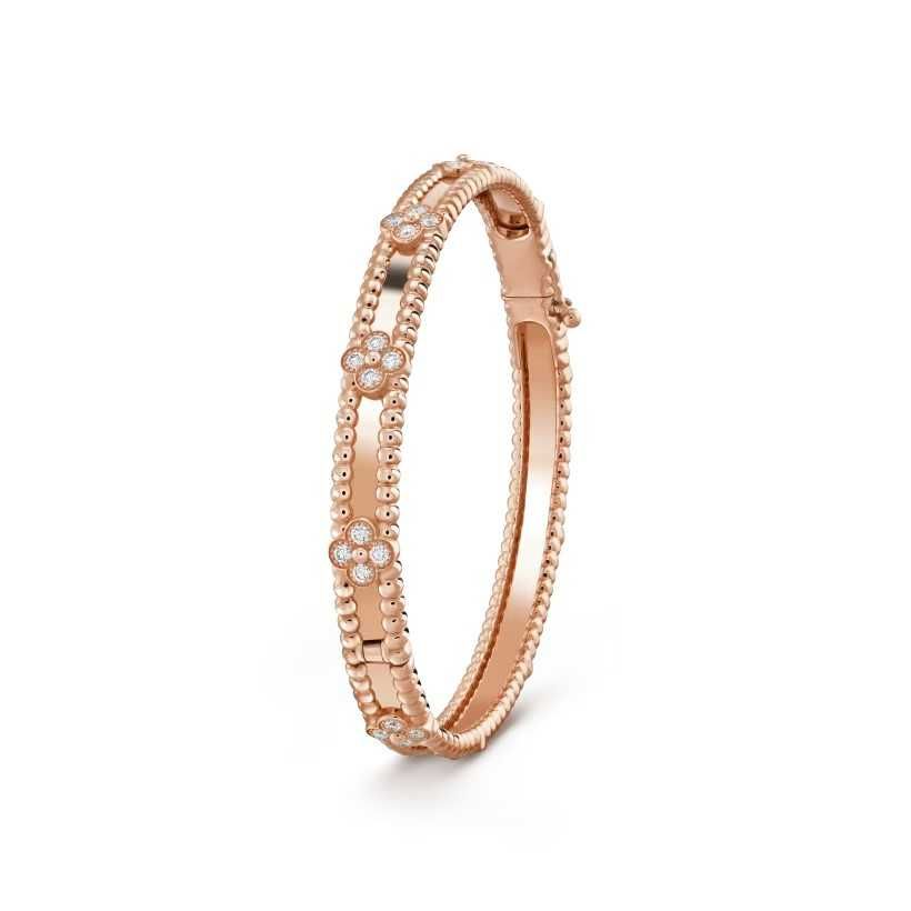 Van Cleef & Arpels VCA Rose Gold Diamond Sweet Perlée Дамска Гривна