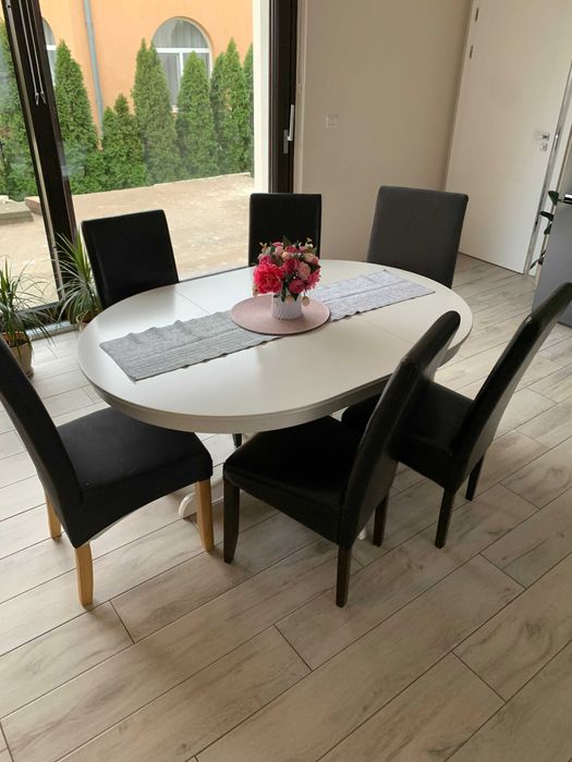 Vand Scaun 6 Scaune Bucatarie Piele Ecologica + Huse Cadou