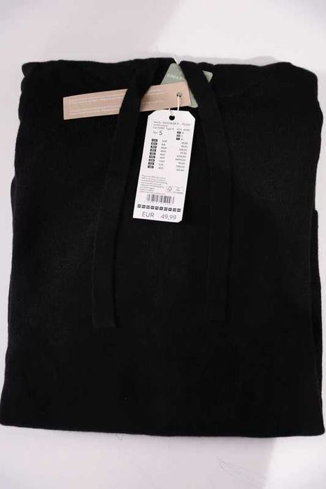 Pulover Tom Tailor negru glugă femei S M L nou etichetă