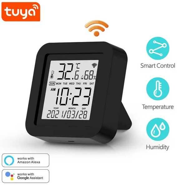 Смарт WiFi дистанционно със сензор температура и влажност TUYA S09