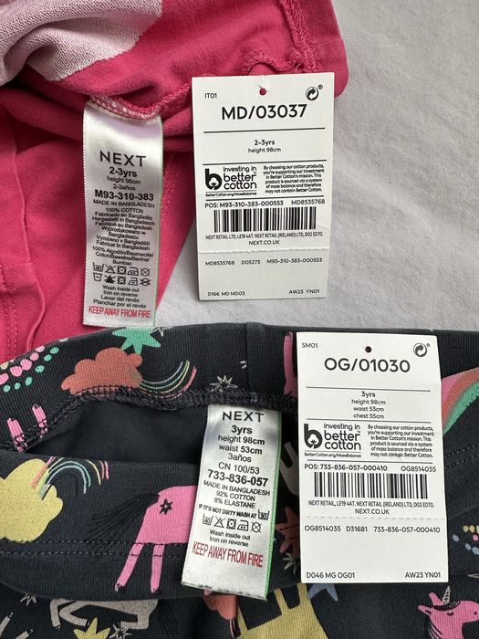 Set Frugi Easy On Top si leggings Libby + set Next, 98 cm, 2-3 ani