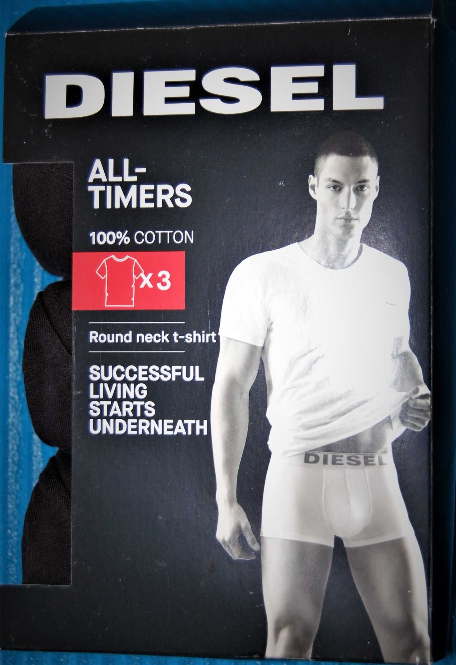 Комплект тениски от 3 бройки Diesel All-Timers, Черен