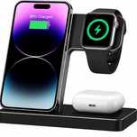 Statie incarcare wireless 3 in 1 Fast Charge telefon ceas casti