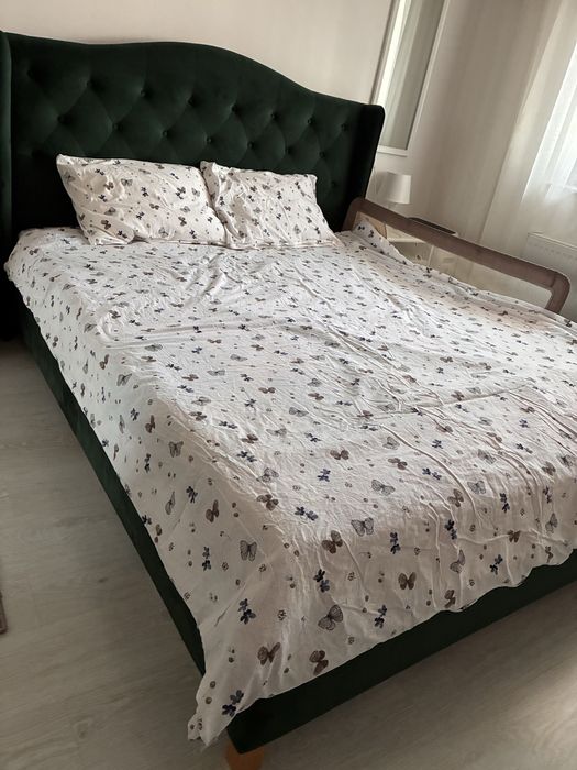 Pat king size Matrimonial Catifea verde 200x160