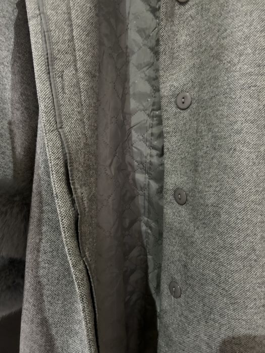 Palton lana dama cu blana naturala