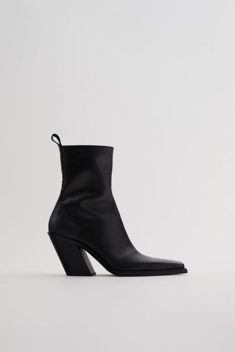 Ghete ZARA stil Cowboy din piele