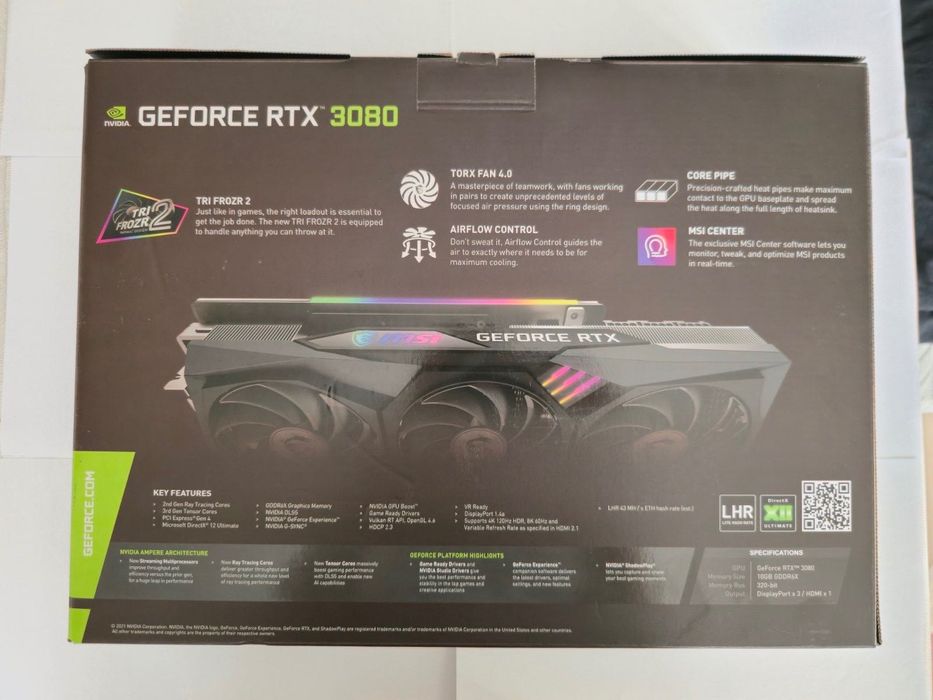 Видео карта MSI GeForce RTX 3080 Gaming Z Trio 10gb