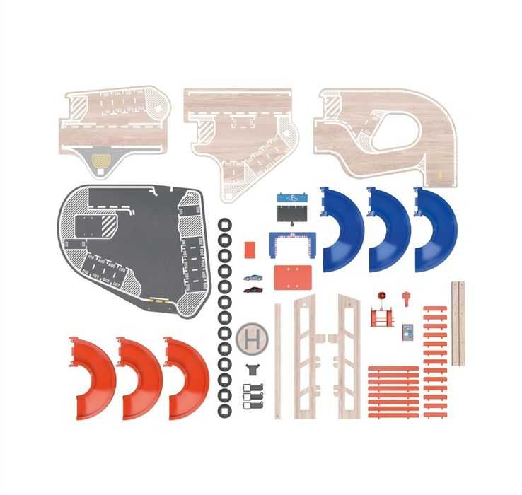 Дървен Паркинг гараж на 4 етажа за игра