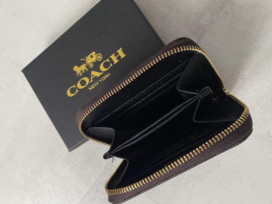 Coach Small Zip Wallet in Signature Canvas