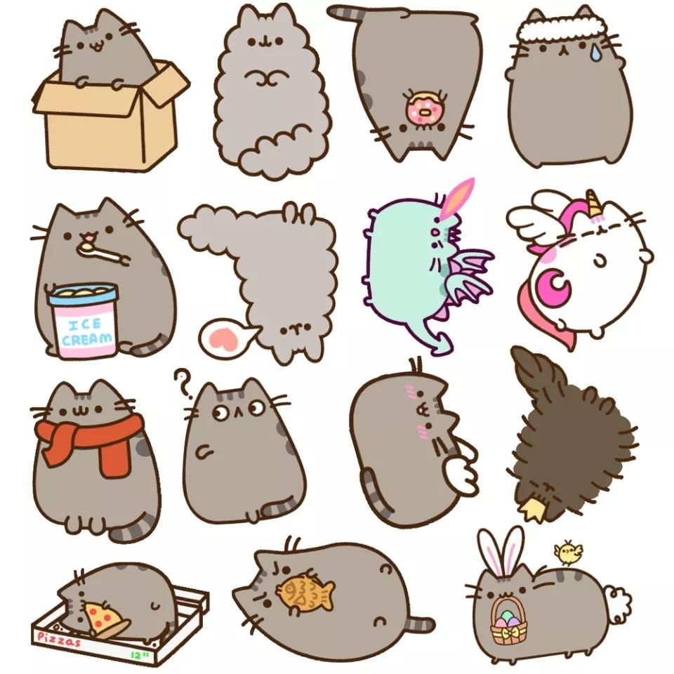 Микс от 20бр. лепенки с Pusheen котета