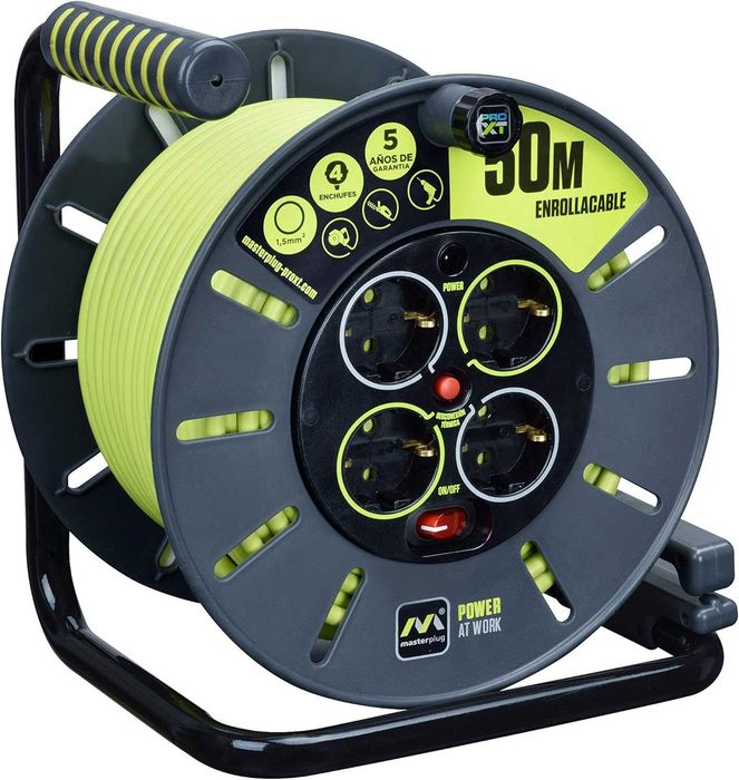Masterplug Pro-XT Tambur cablu prelungitor 50m, 4pz protecție termică