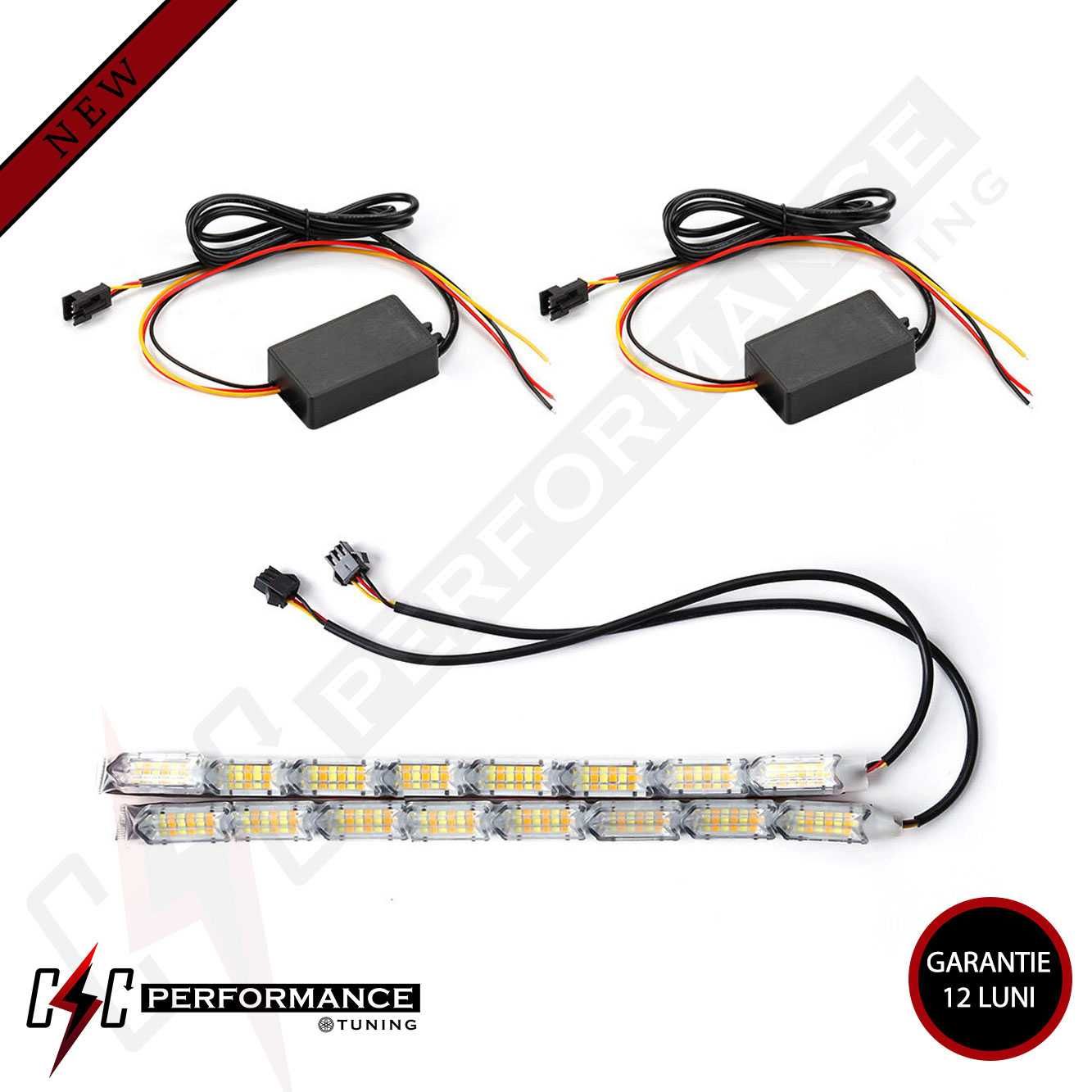 Banda LED DRL Semnalizare Dinamică cu 16 LED-uri Flexibile/banda-50 CM