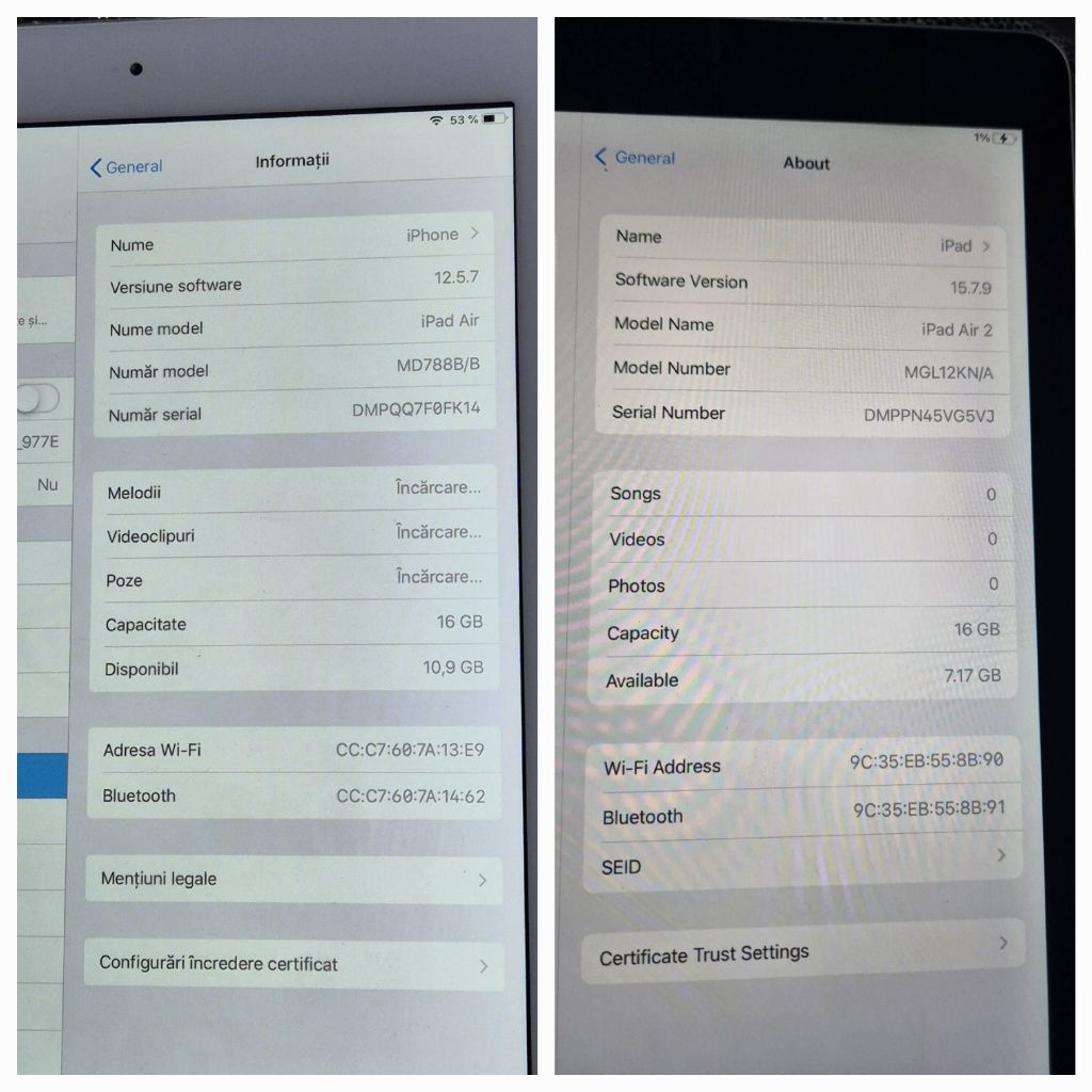 Vând Tablete Apple Ipad 1 si 2 16-64- gb..si CHUWI HIBook Pro cu Win10