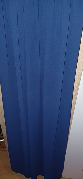 Официална синя рокля с камъни и пайети