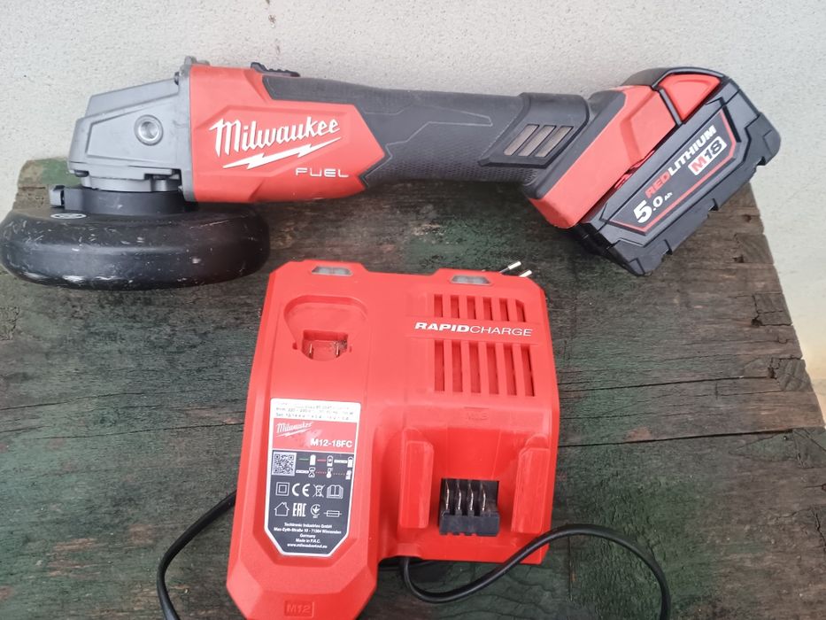 Flex milwaukee fsag125x baterie 5 ah și încărcător rapid