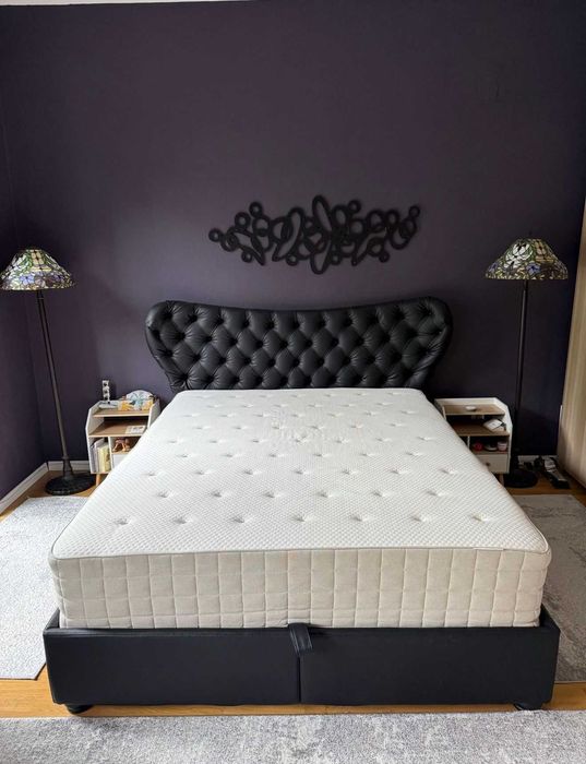 Pat Premium 160x200 Chesterfield Negru Easy Water Clean | mobila Dalin