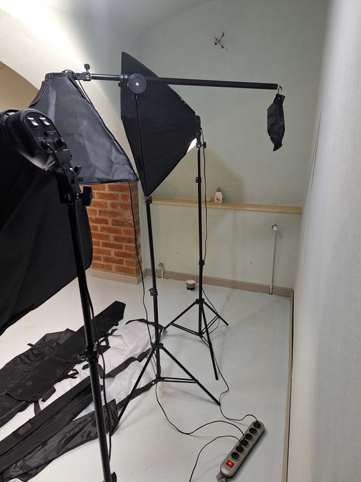 Set 3 trepied foto cu softbox-uri